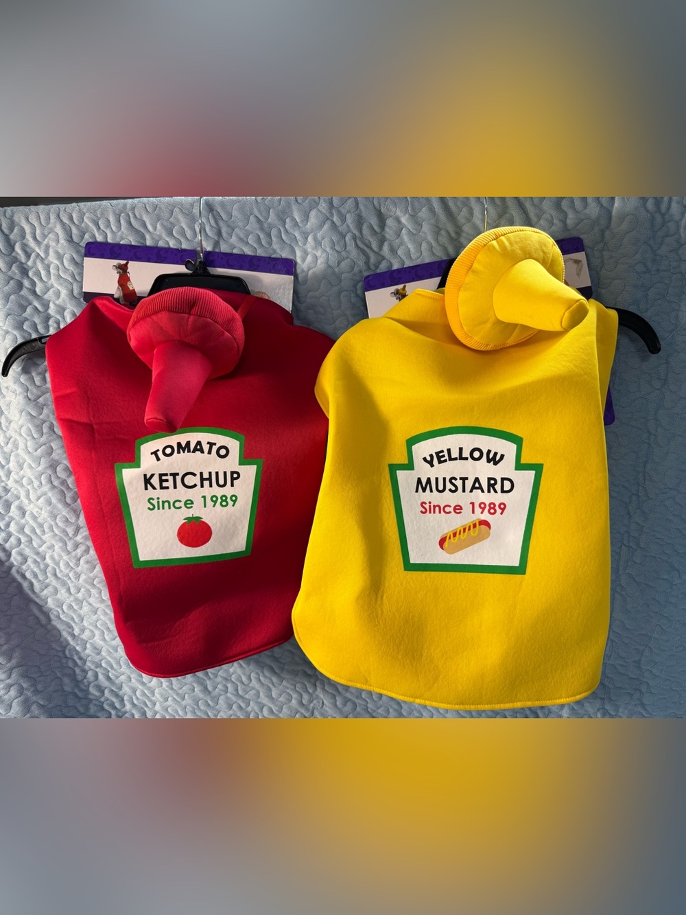 Ketchup & Mustard Dog Costumes- Red and Yellow